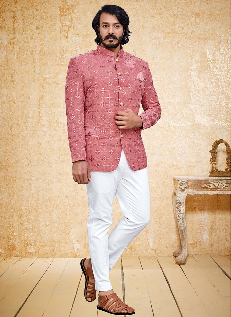 Peach Colour Outluk Vol 94 New Designer Party Wear Velvet Jodhpuri Suit Collection 94001